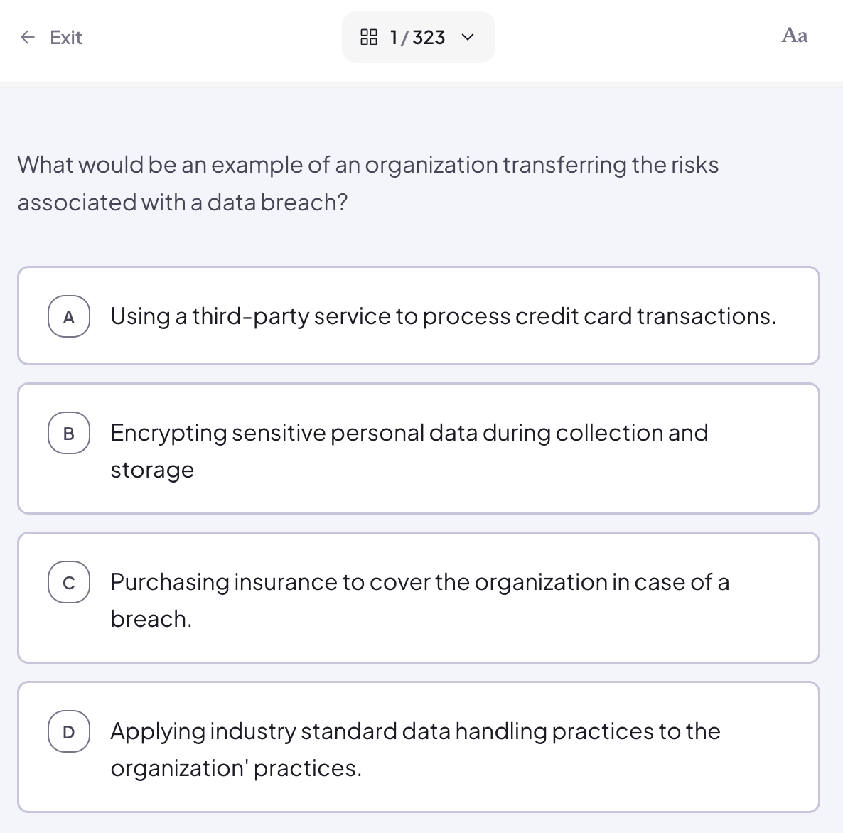 A CIPT practice question on Cert Made Easy